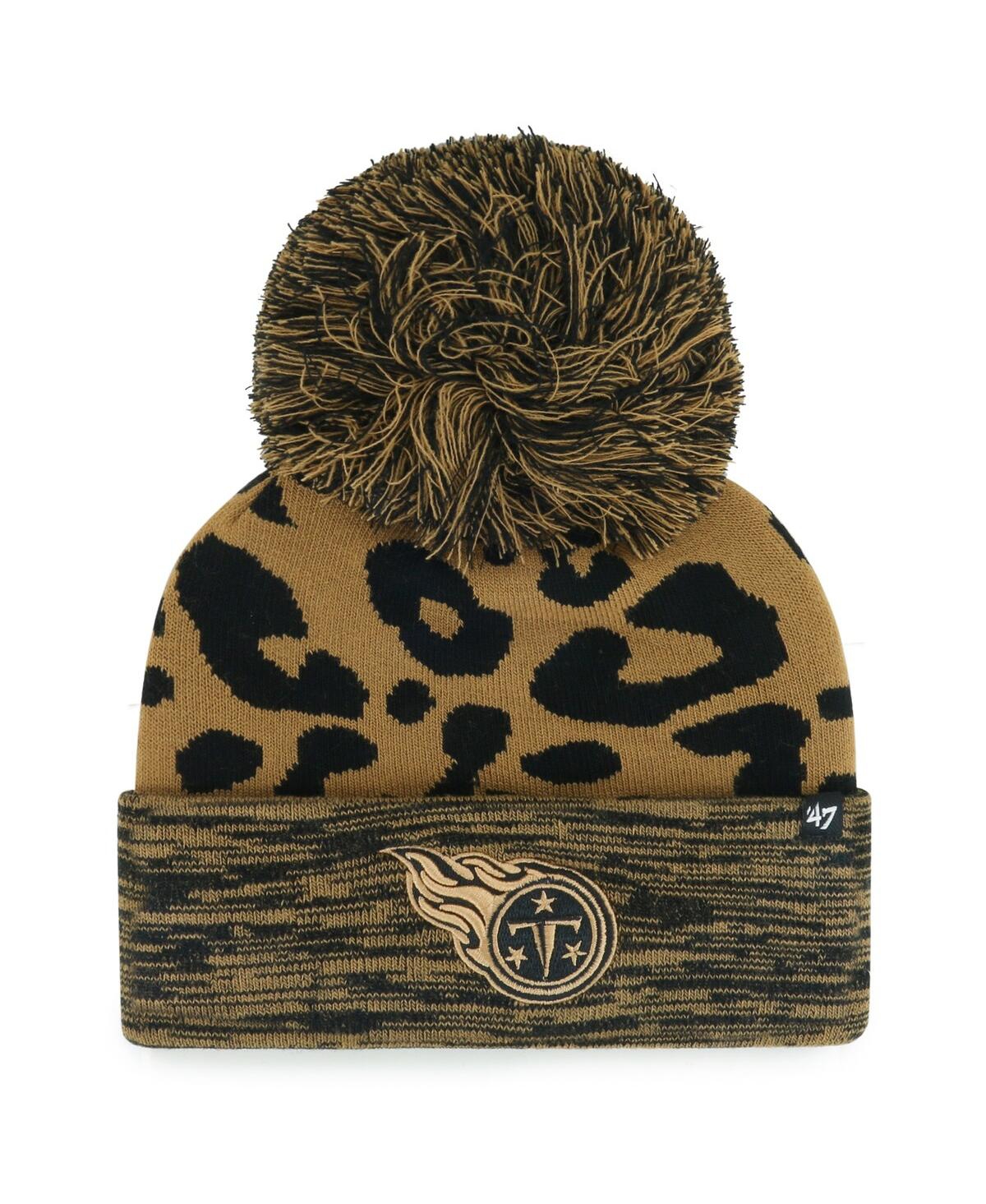47 Brand Women's ' Brown Tennessee Titans Rosette Cuffed Knit Hat With Pom