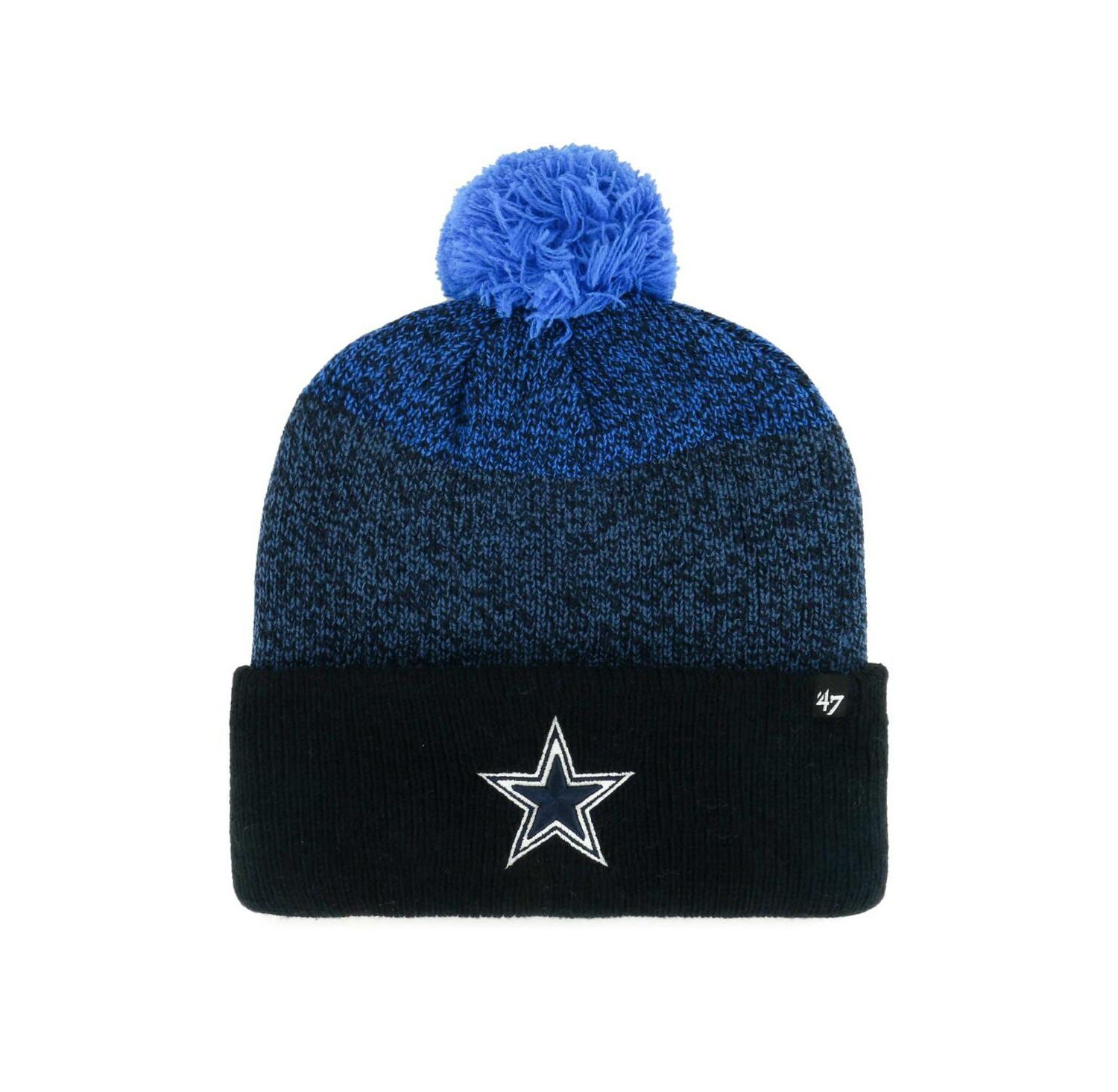 Men's Navy Dallas Cowboys Dark Freeze Cuffed Knit Hat with Pom