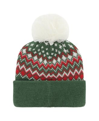 Women's Green Minnesota Wild Elsa&nbsp;Cuffed Knit Hat with Pom