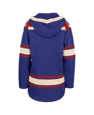 Women's Blue New York Rangers Superior Lacer Pullover Hoodie