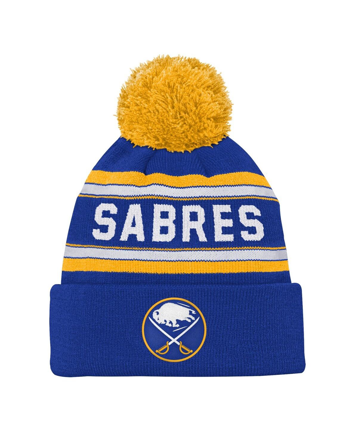 Outerstuff Youth Boys And Girls Buffalo Sabres Royal Jacquard Cuffed Knit Hat With Pom In Royal