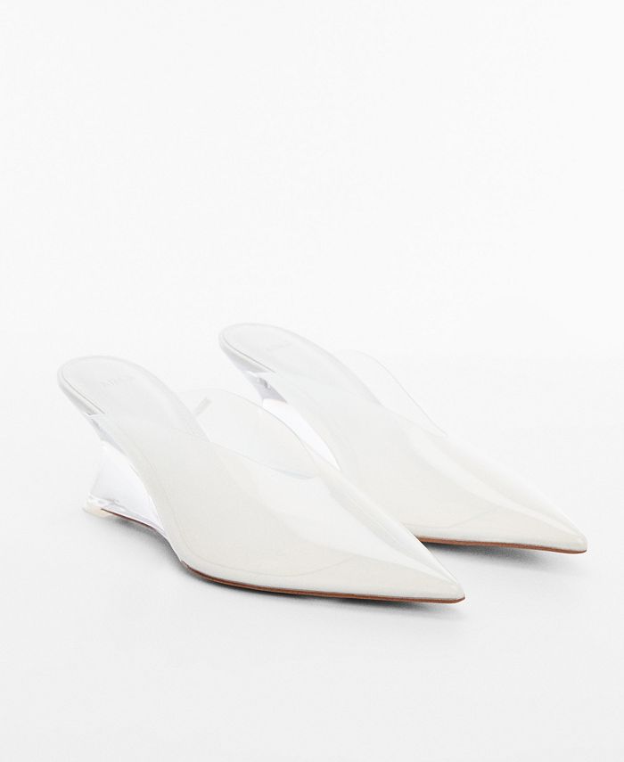 Mango - Transparent Vinyl Wedge Shoes White - 6½ - Women