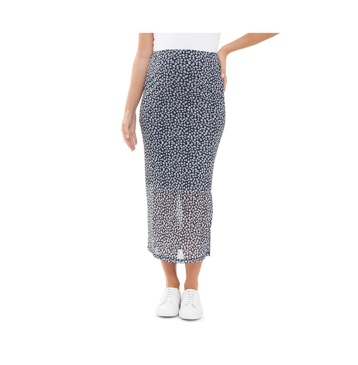 Maternity Ripe Kara Floral Mesh Skirt Navy - Navy