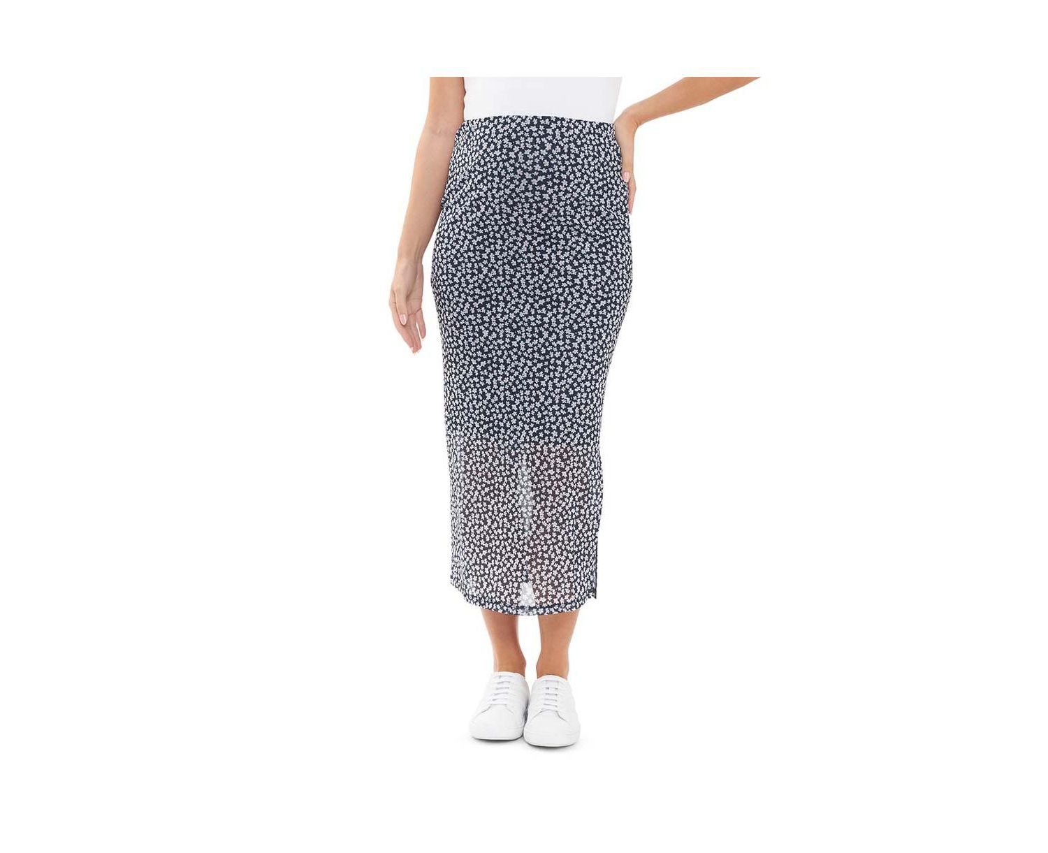 Maternity Ripe Kara Floral Mesh Skirt Navy