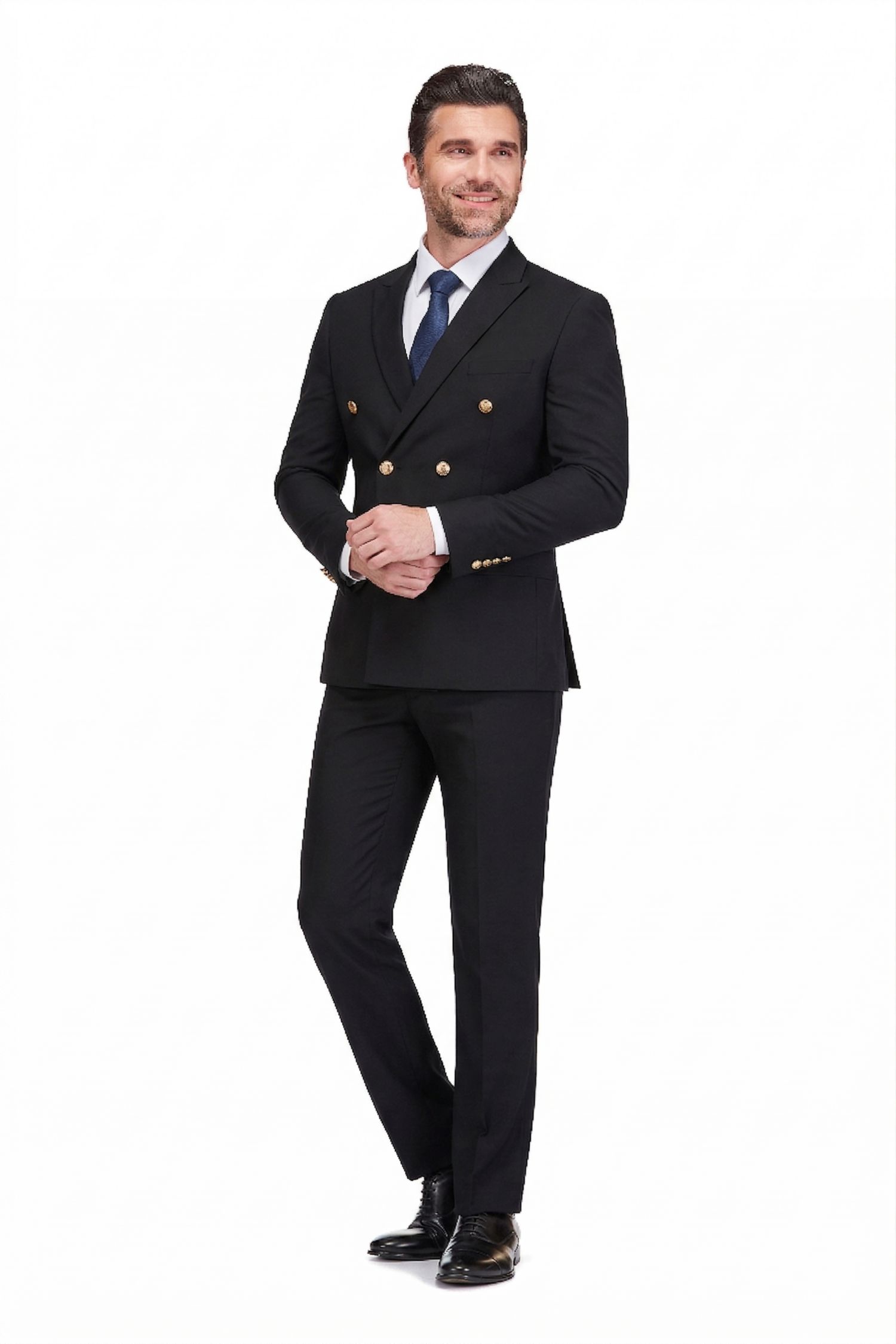 Men's Slim Fit 2-Piece Double Breasted Suit