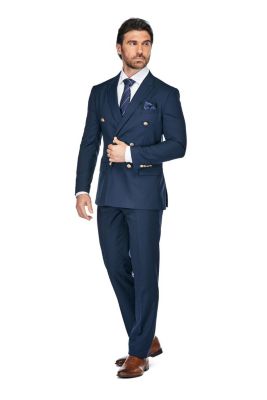 Men's Slim Fit 2-Piece Double Breasted Suit
