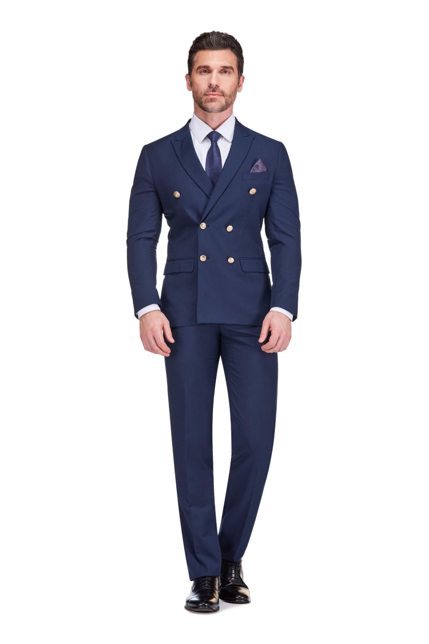 Men's Slim Fit 2-Piece Double Breasted Suit