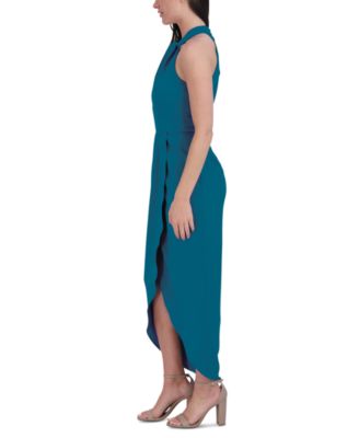 Knot-Neck Tulip-Hem Midi Dress  