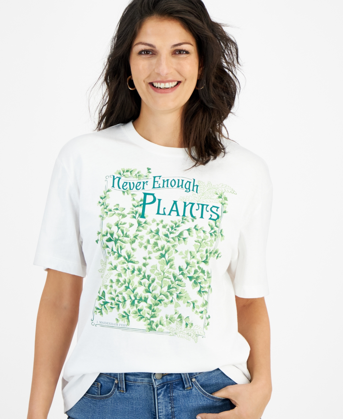 Shop Macy's Flower Show Unisex Cotton Graphic T-shirt, Created For  In White Leaf