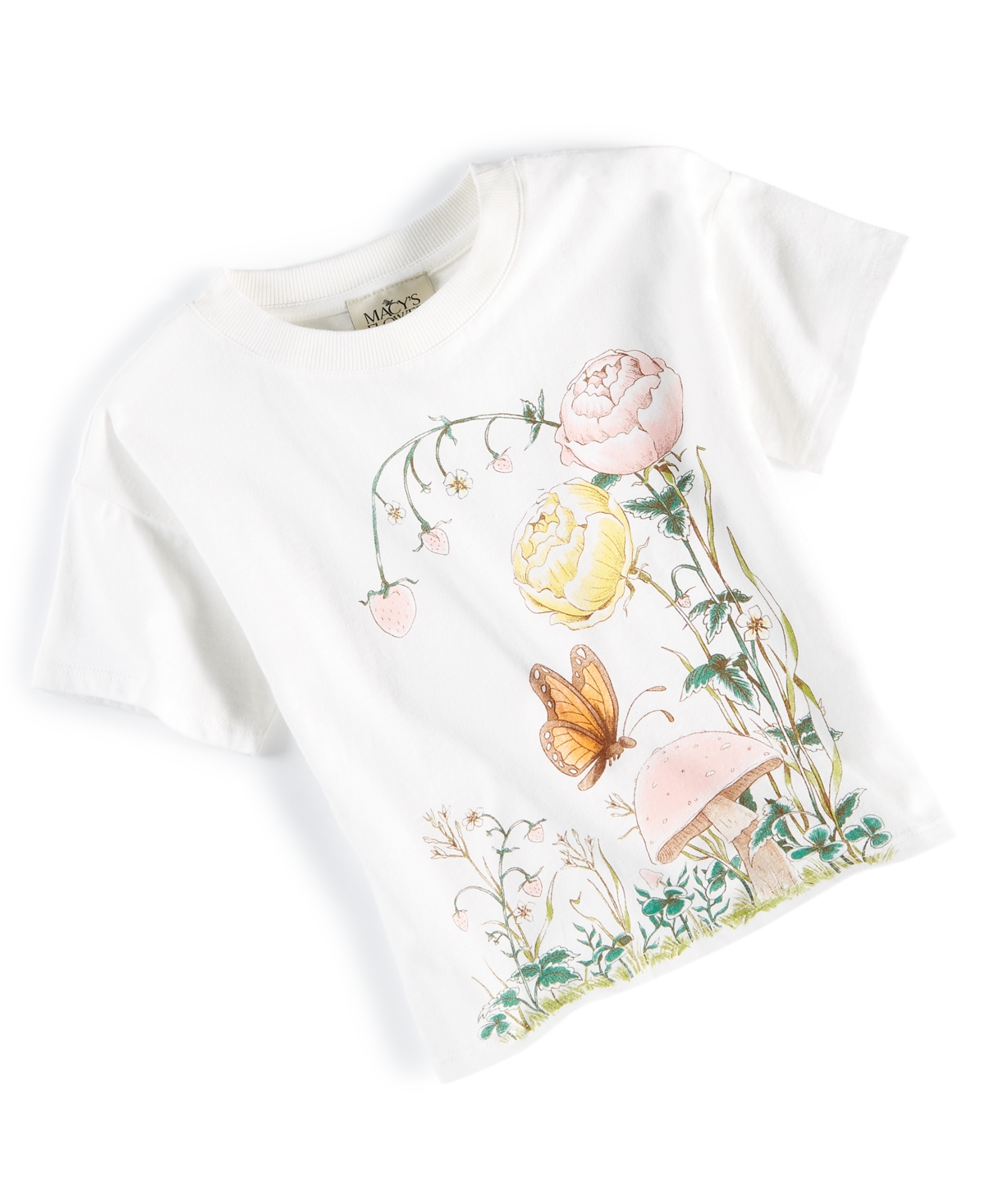 Macy's Flower Show Kids Short Sleeve Crewneck T-shirt, Created For  In Floral Butterfly