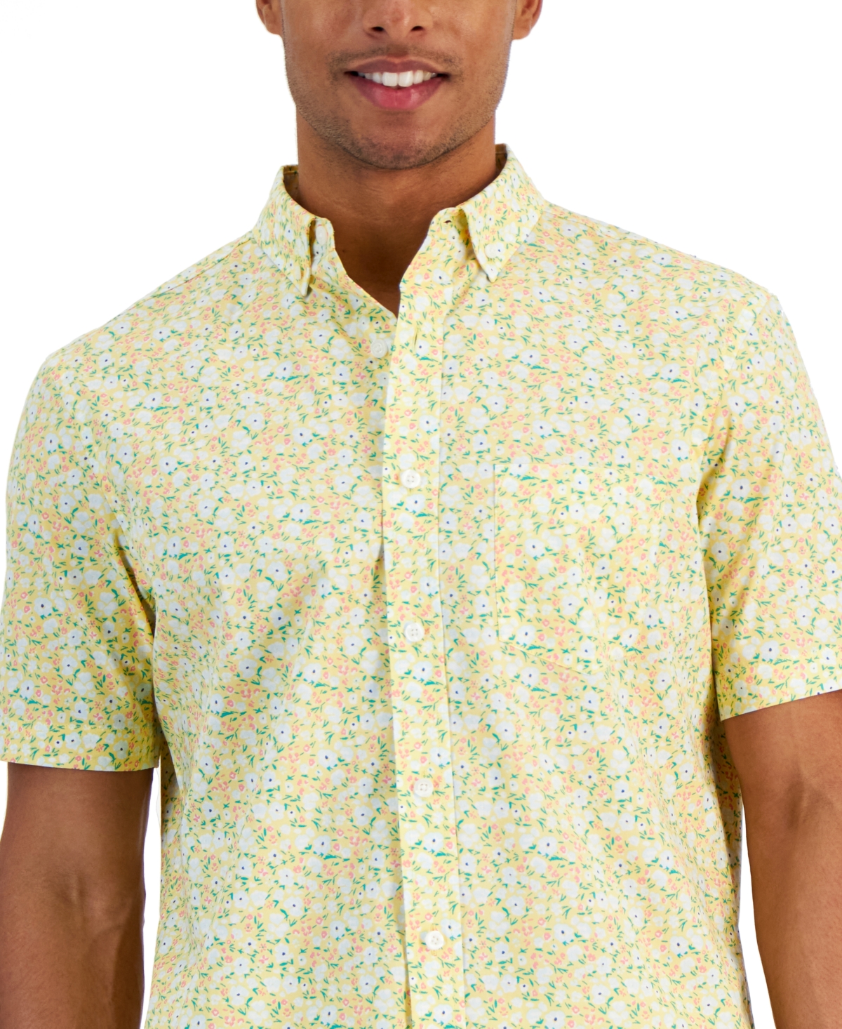 Club Room Men's Udon Floral Poplin Shirt, Created for Macy's