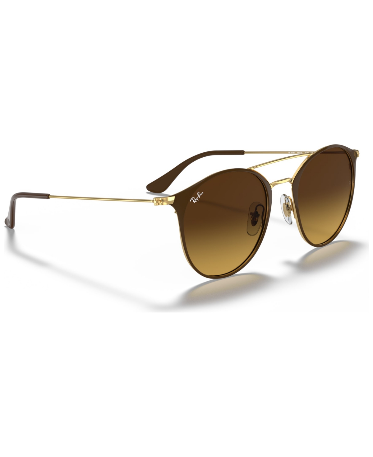 Ray Ban Unisex Rb3546 Sunglasses, Gradient Rb3546l In Brown On Gold