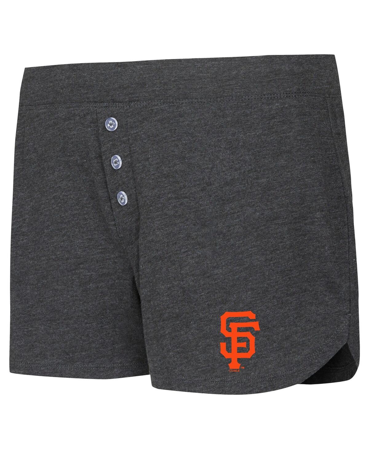 Shop Concepts Sport Women's  Black San Francisco Giants Meter Knit Long Sleeve T-shirt And Shorts Set