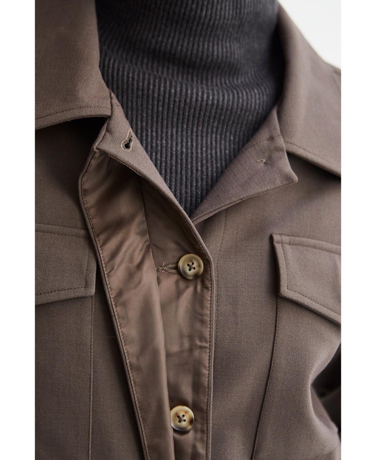 Women's Lucaye Utility Pocket Shirt Jacket - Dark brown + cacao