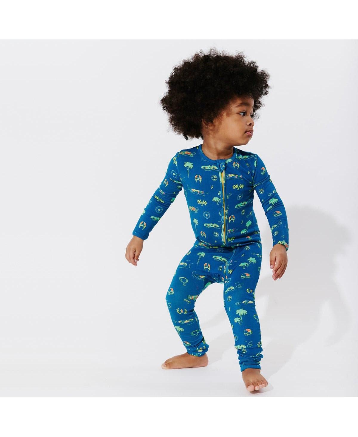 Bellabu Bear Baby BoysConvertible Footie Pajamas - Monaco blue