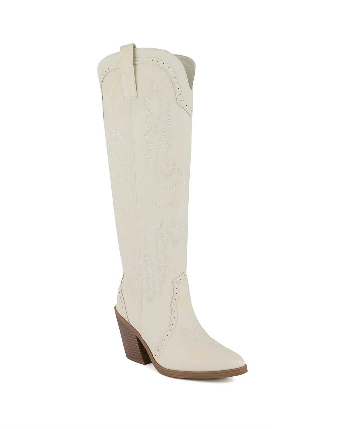 Women's Kammy Wide Calf Tall Western Boots - Ivory