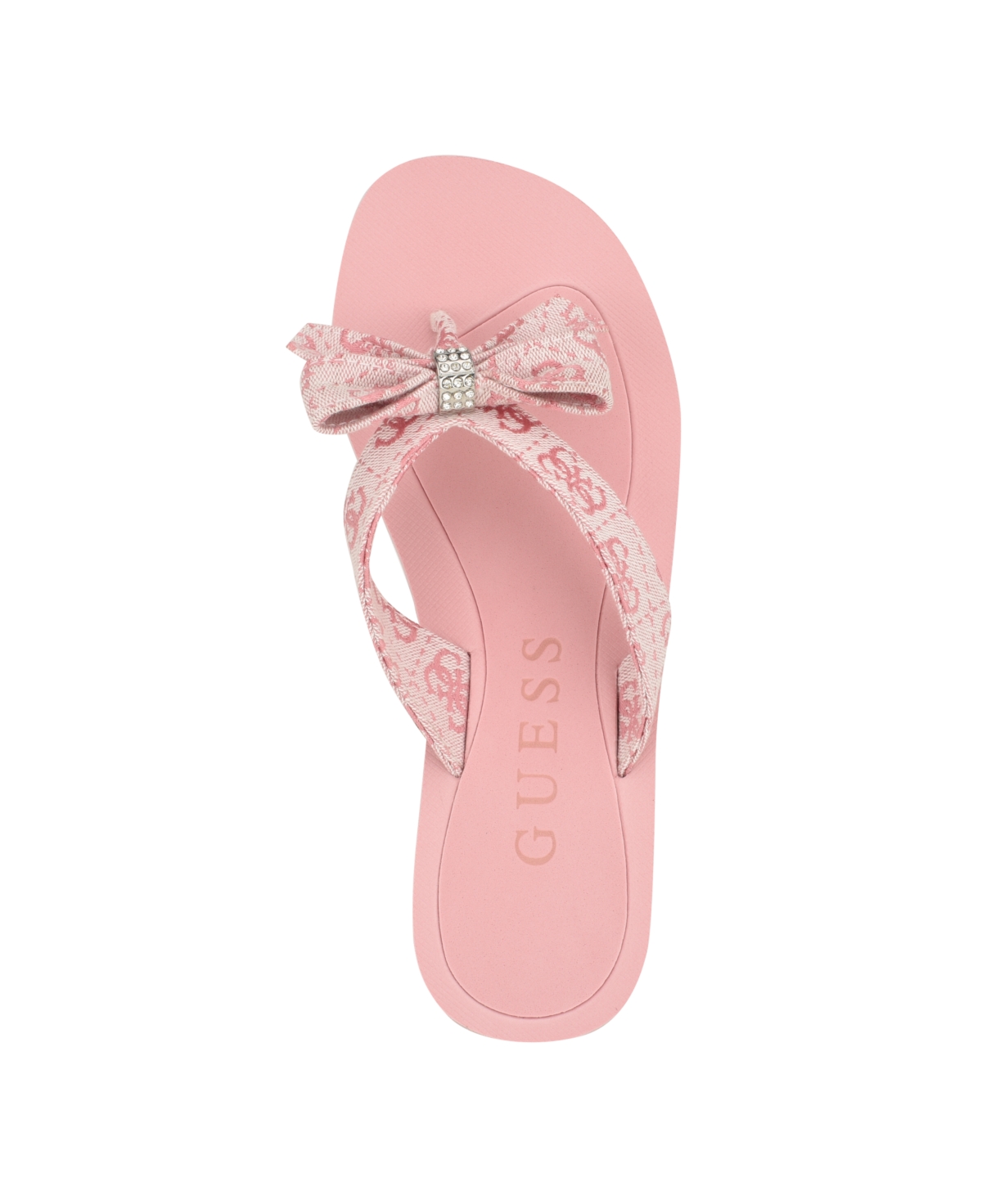 Guess Women's Tutu Eva Fashion Bow Detail Flip Flop Sandals In Light Pink Logo