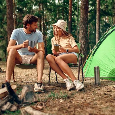 12 oz Insulated Coffee Mug with Lid - Stainless Steel Camping Mug Tumbler with Handle