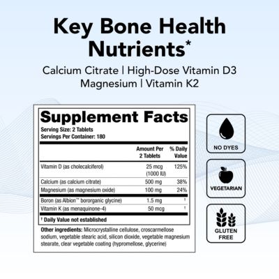 TheraCal D2000 Bone Health Supplement with Calcium, Vitamins D3 & K2, Magnesium
