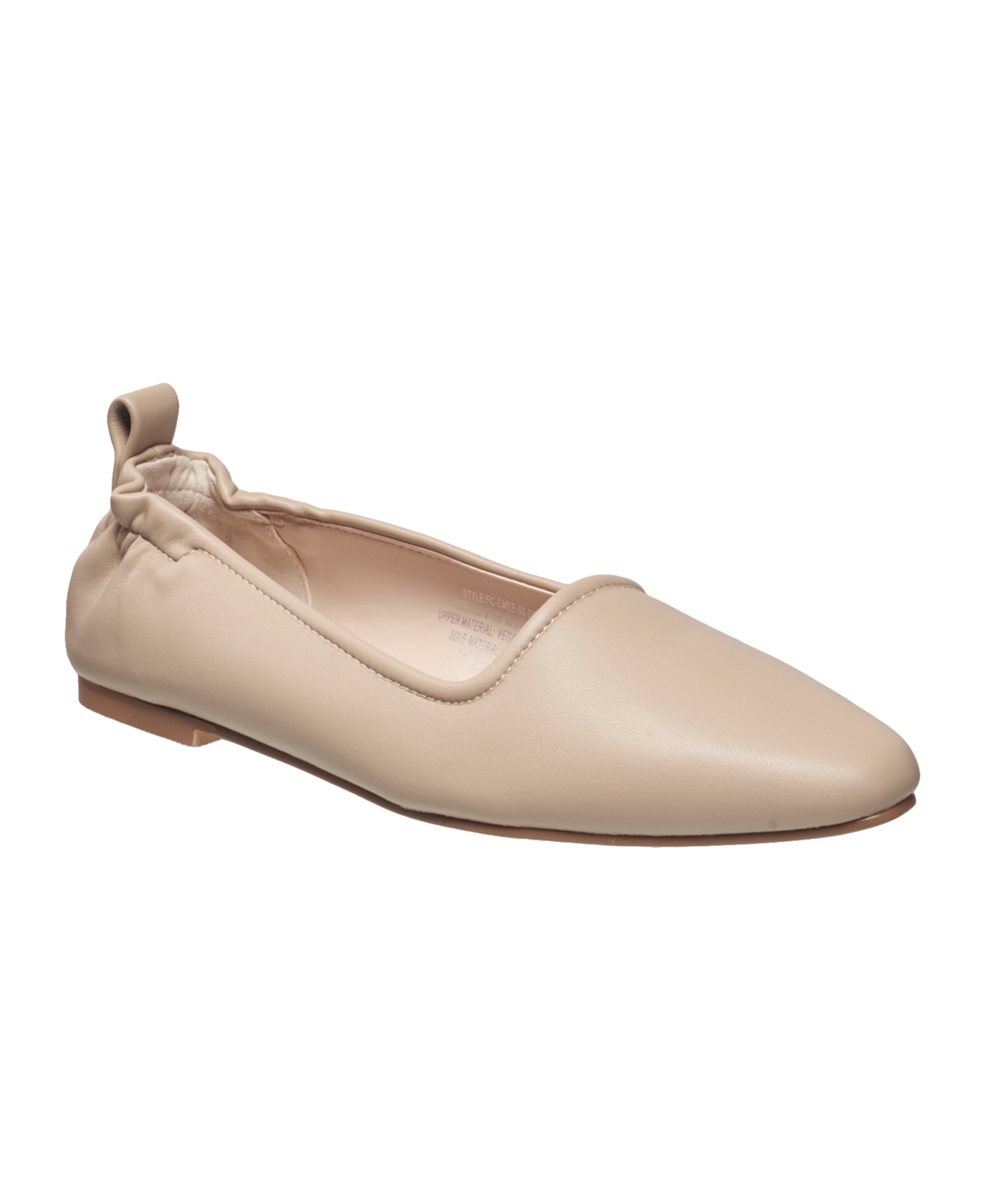 Shop French Connection Women's Emee Rouched Back Ballet Flats In Cement- Faux Leather