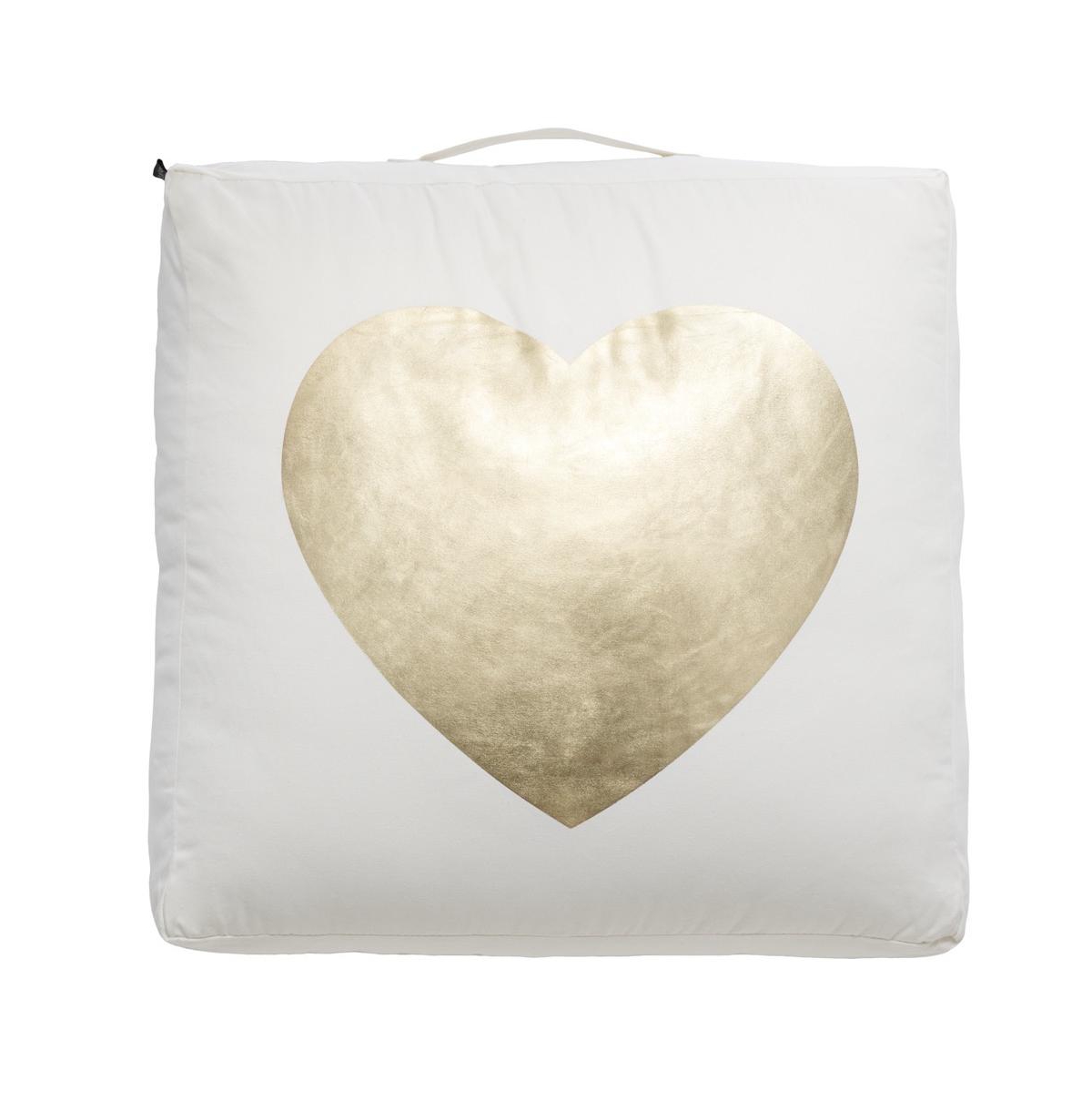 Safavieh Hugs And Kisses 22" X 22" Floor Pillow In Beige,gold