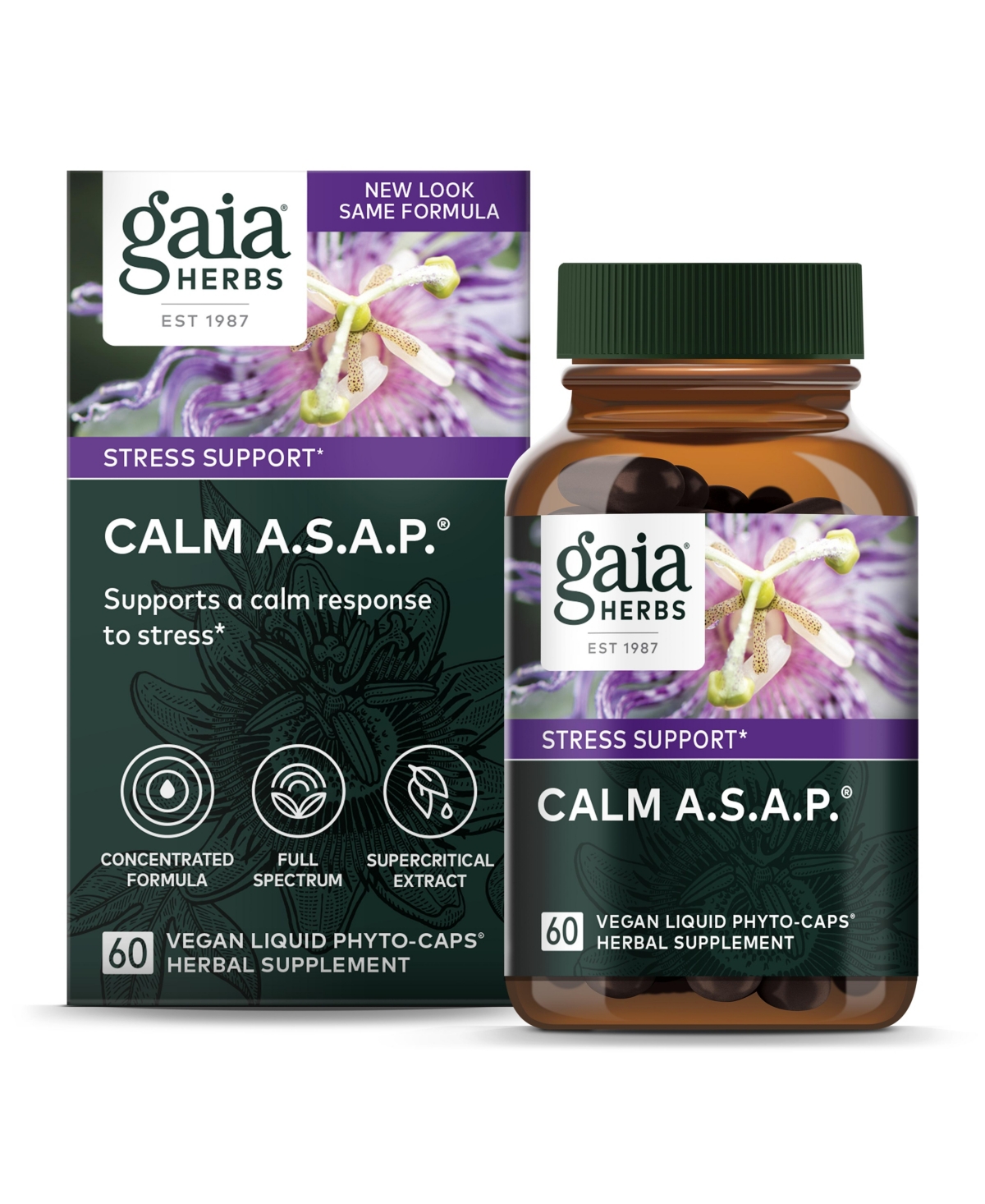 Calm A.s.a.p. Stress Support Supplement - With Skullcap, Passionflower, Chamomile, Vervain, Holy Basil & More to Support a Natural Calm - 6
