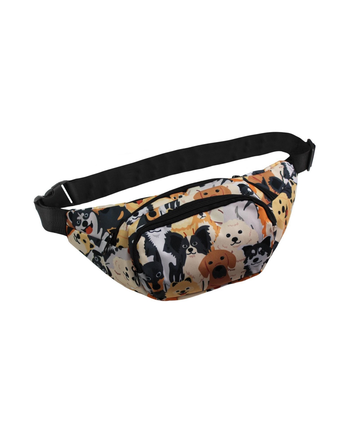 Dogs 14-Inch Fanny Pack Adjustable Crossbody Waist Pack - Dogs