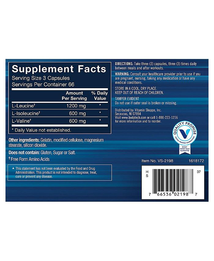 BodyTech BCAA 211 Ratio (200 Capsules) Macy's