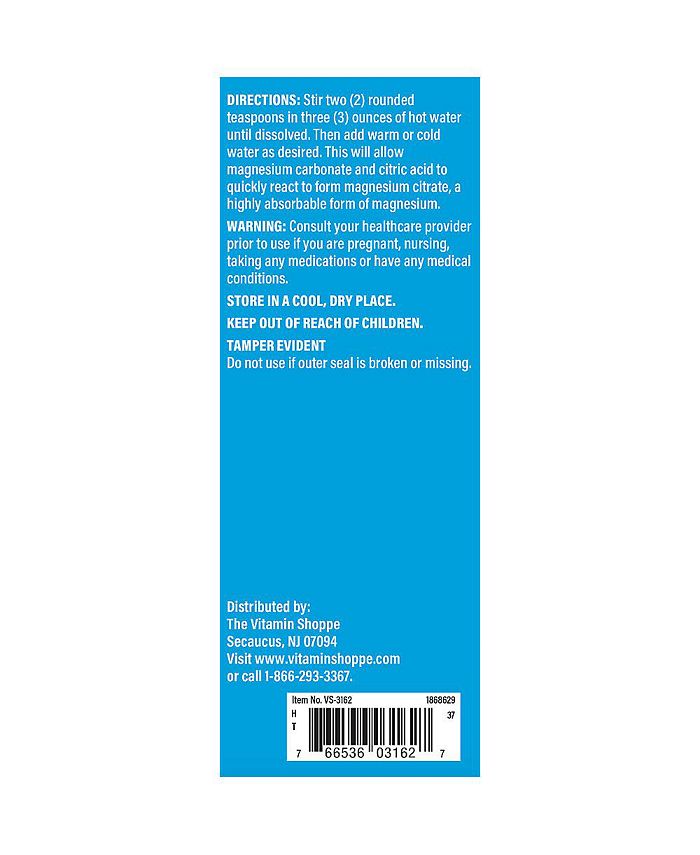 The Vitamin Shoppe Calm Zone Magnesium Powder 325 MG Raspberry