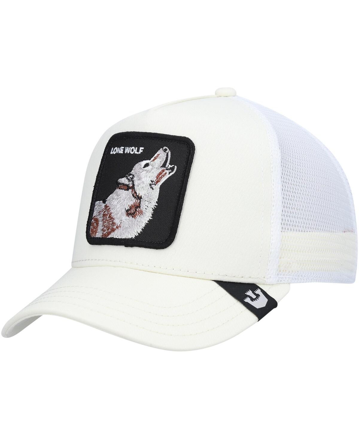 Goorin Bros Men's . White The Lone Wolf Trucker Adjustable Hat
