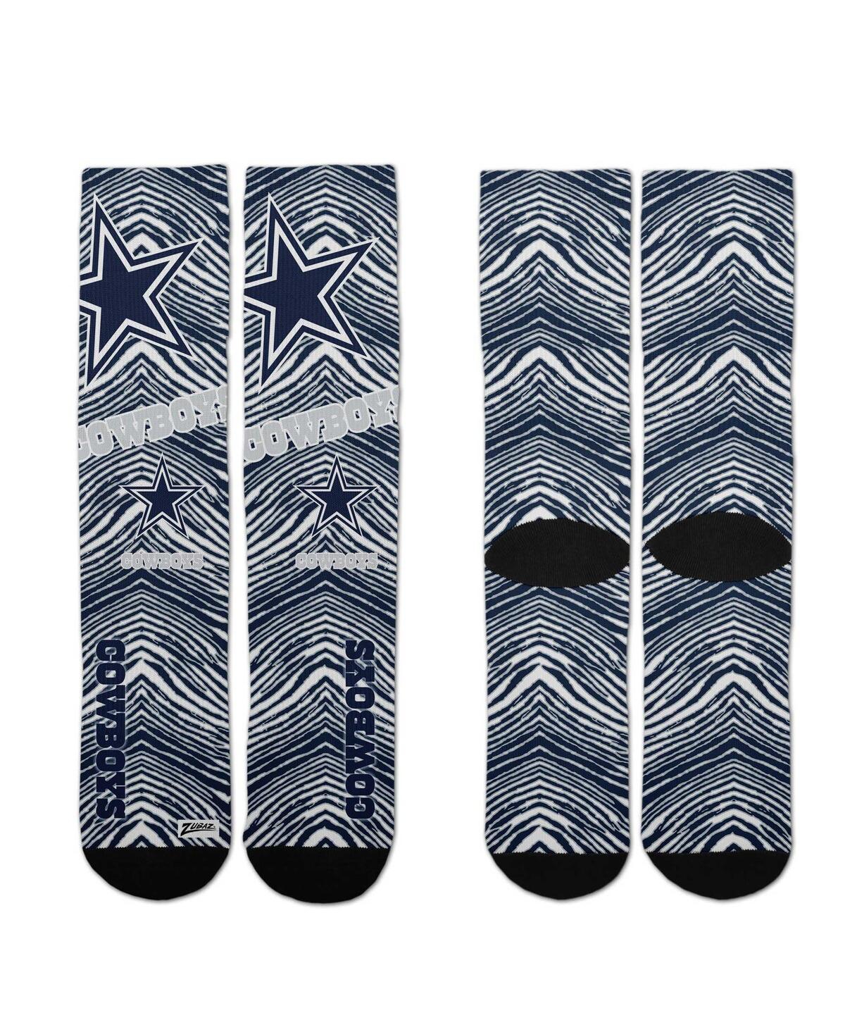 Men's and Women's For Bare Feet Dallas Cowboys Zubaz Zubified Crew Socks - Navy