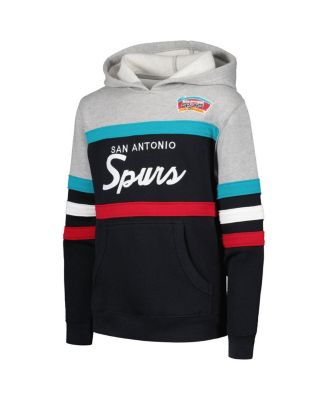 Big Boys Gray, Black San Antonio Spurs Hardwood Classics Head Coach Pullover Hoodie