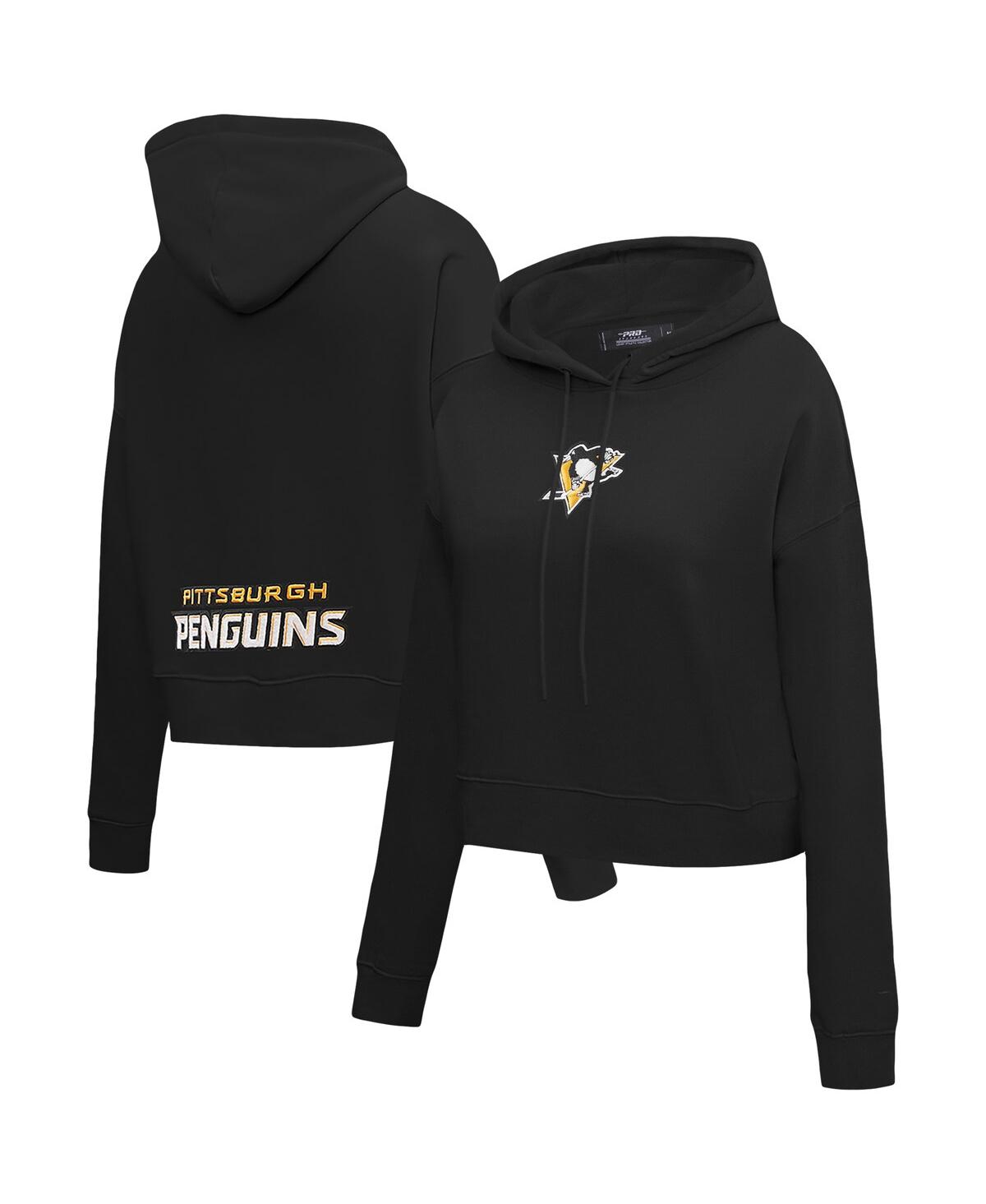 Shop Pro Standard Women's  Black Pittsburgh Penguins Classic Chenille Pullover Hoodie