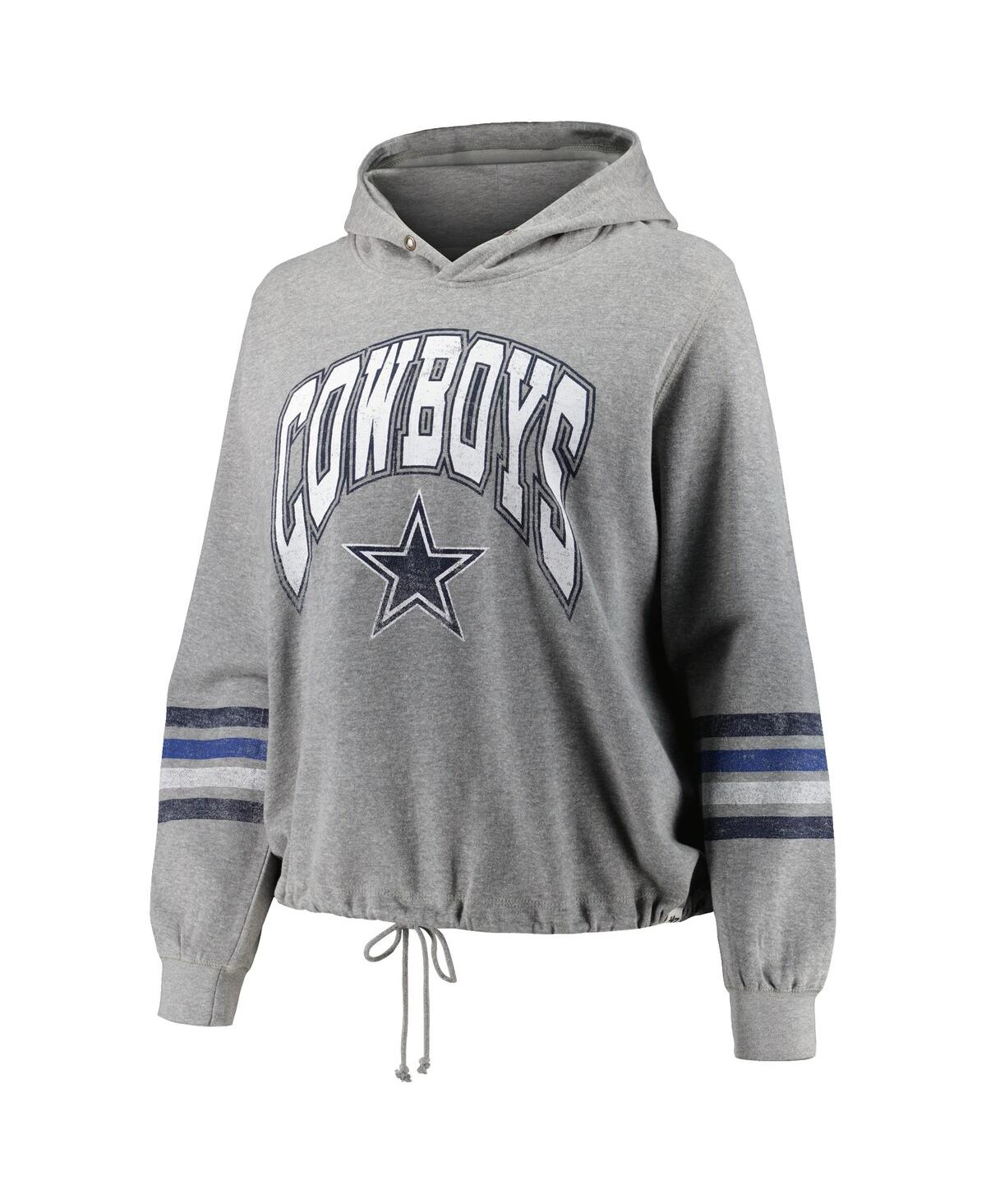 Shop 47 Brand Women's ' Heather Gray Distressed Dallas Cowboys Plus Size Upland Bennett Pullover Hoodie