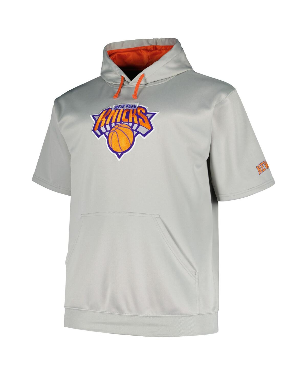 Shop Fanatics Men's  Silver New York Knicks Big And Tall Logo Pullover Hoodie