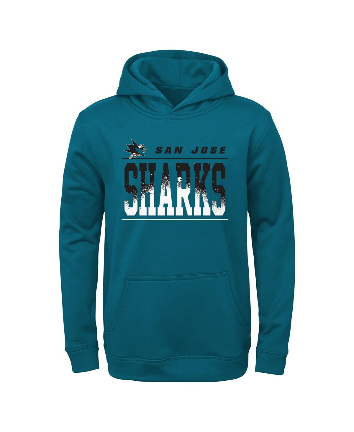 Shop Outerstuff Big Boys Teal San Jose Sharks Play-by-play Performance Pullover Hoodie