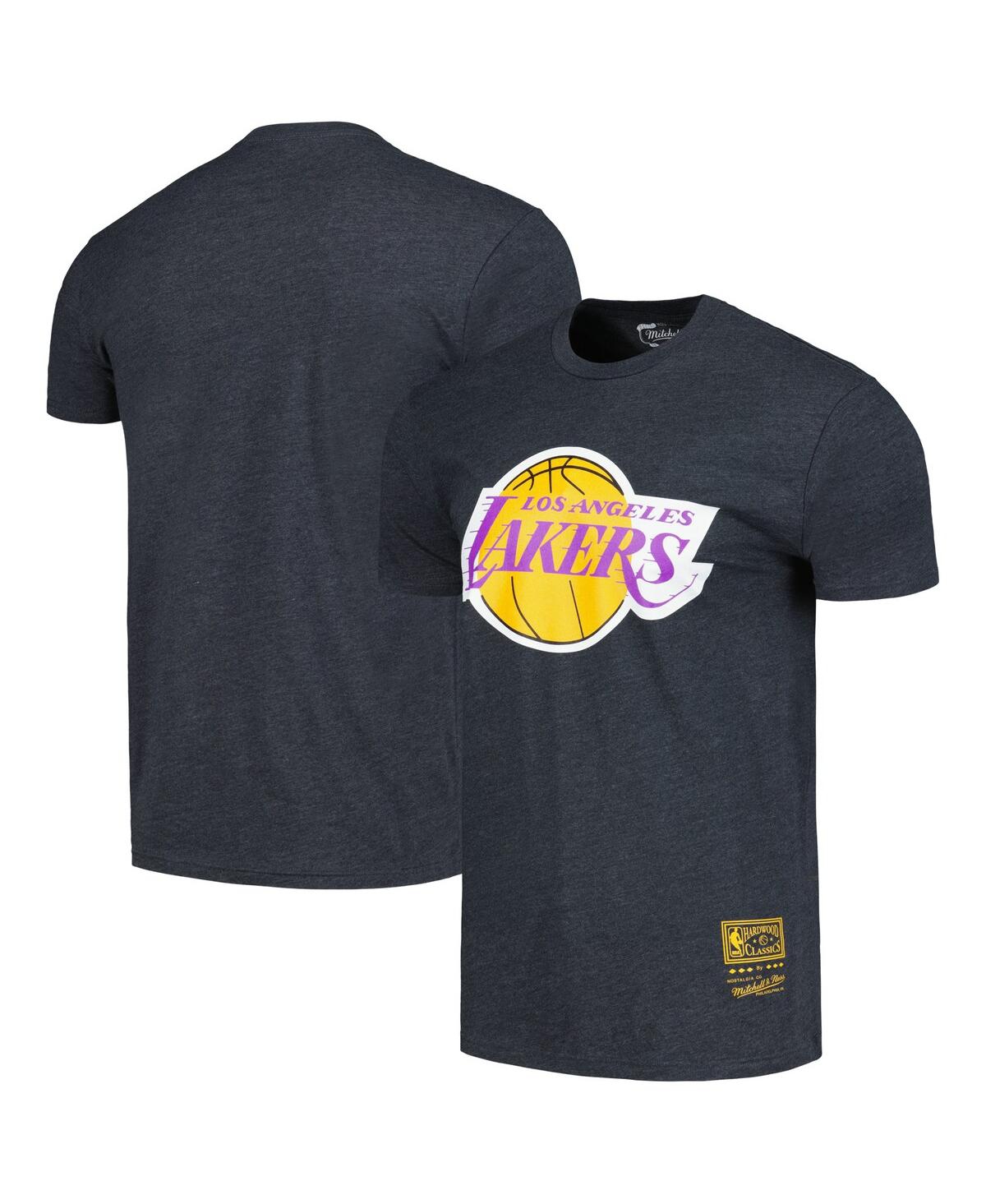 Mitchell & Ness Men's And Women's  Black Los Angeles Lakers Hardwood Classics Mvp Throwback Logo T-sh