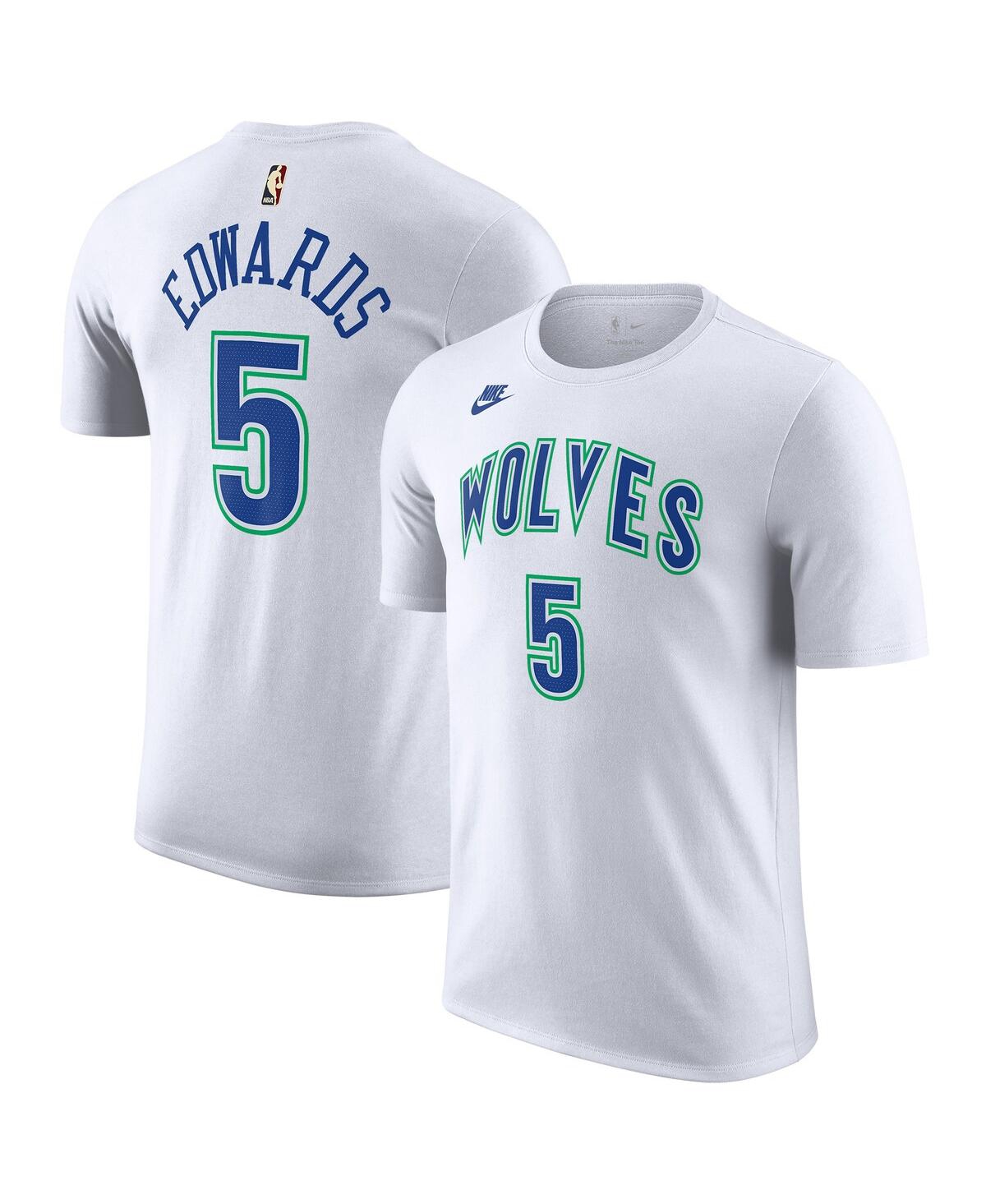 Nike Men's  Anthony Edwards White Minnesota Timberwolves 2023/24 Classic Edition Name And Number T-sh