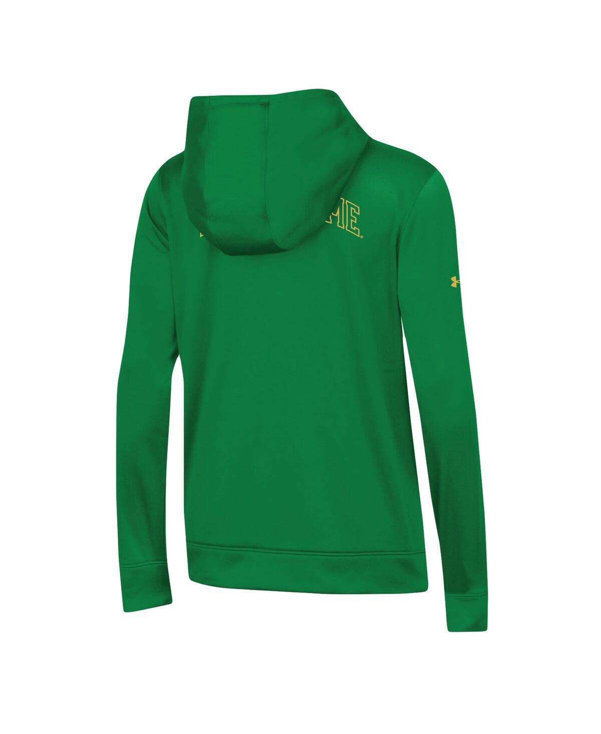 Shop Under Armour Women's  Green Notre Dame Fighting Irish 2023 Sideline Performance Pullover Hoodie