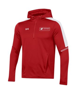 Men's Red Wisconsin Badgers 2023 Sideline Quarter-Zip Hoodie