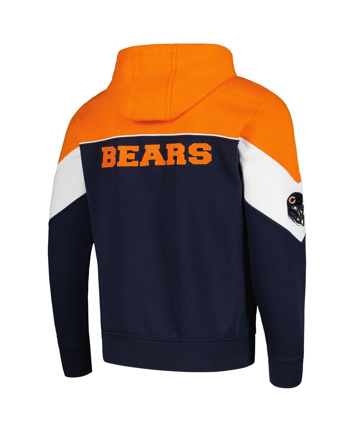 Shop Starter Men's  Navy, Orange Chicago Bears Running Back Full-zip Hoodie In Navy,orange