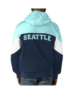 Men's Navy, Light Blue Seattle Kraken Power Forward Full-Zip Hoodie