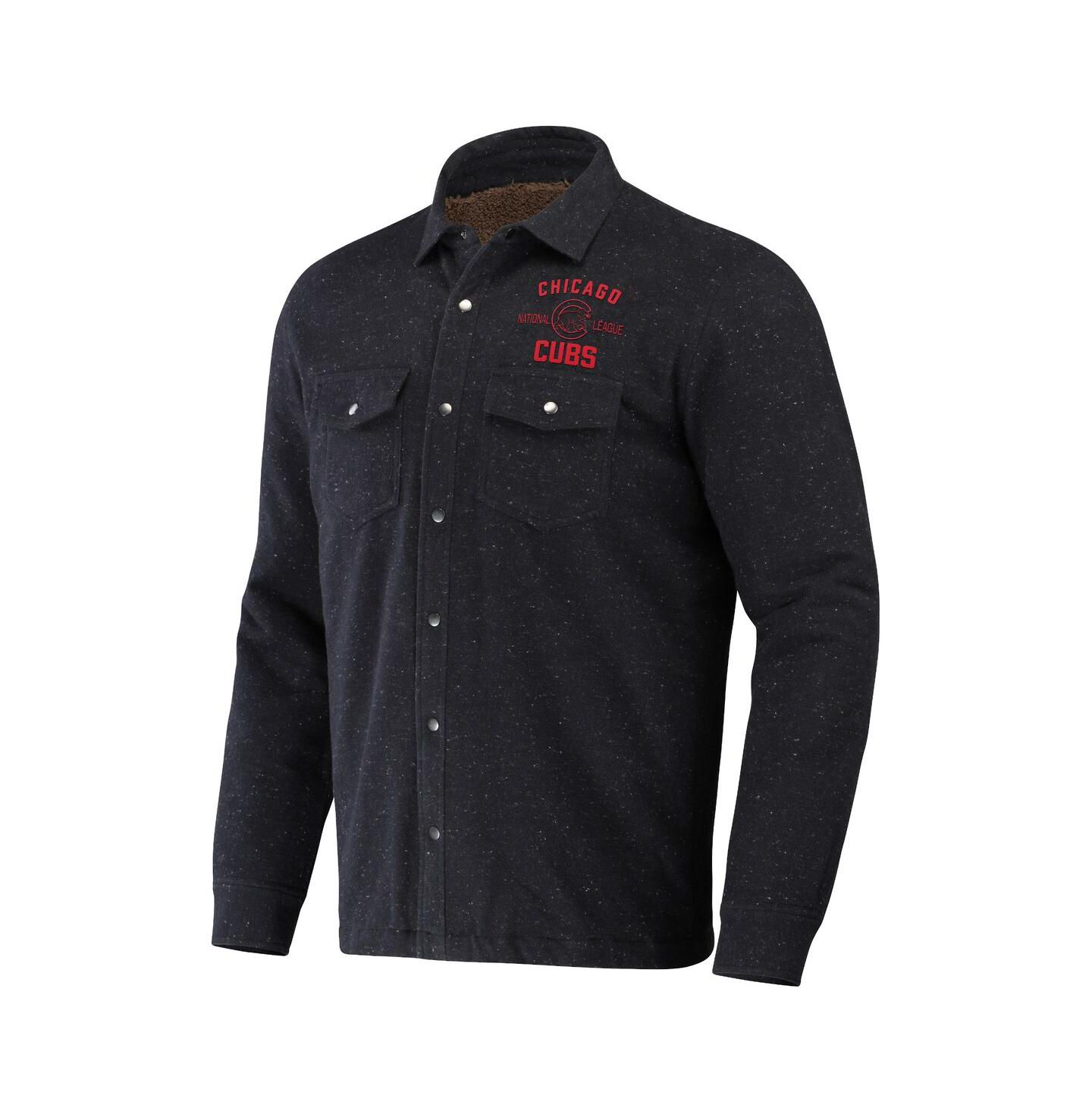 Мужские куртки Fanatics Darius Rucker Collection by Black Chicago Cubs Ringstop Full-Snap Shacket — фото 3