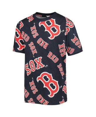 Big Boys Navy Boston Red Sox Allover Team T-shirt