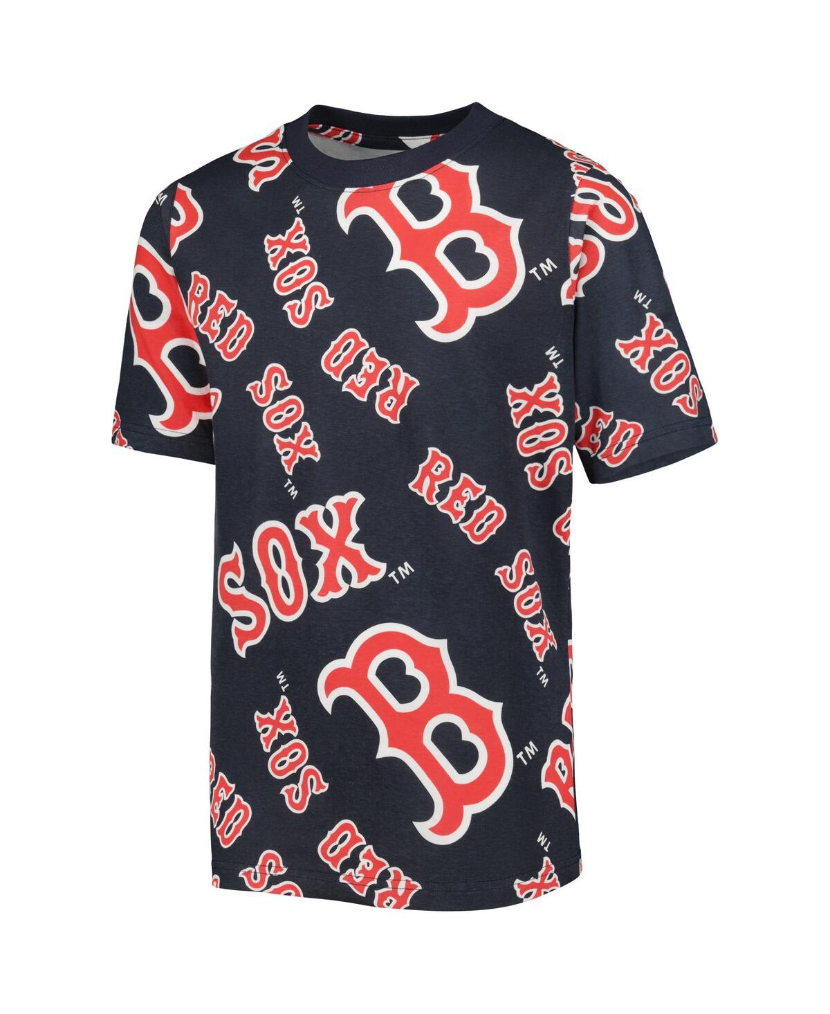 Stitches Big Boys  Navy Boston Red Sox Allover Team T-shirt In Navy