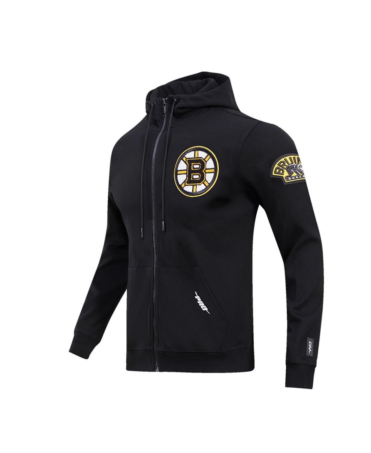 Мужская черная куртка Boston Bruins Classic из синели с капюшоном на молнии