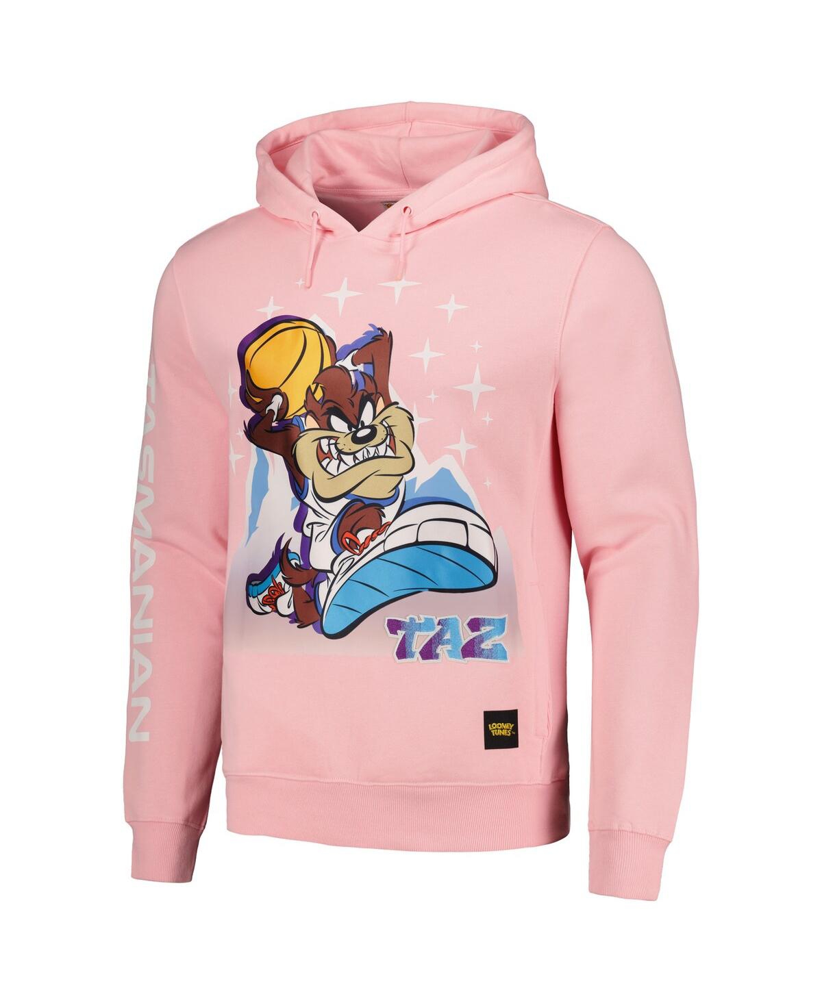 Shop Freeze Max Men's And Women's  Pink Looney Tunes Taz Tearin' Up The Mountain Pullover Hoodie