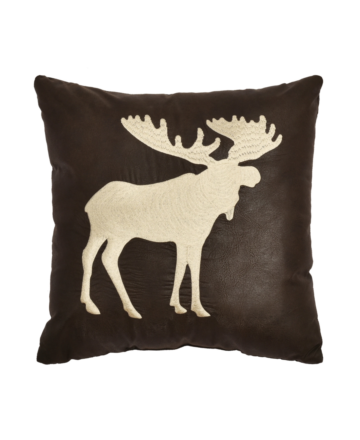 Five Queens Court Daniel Moose Square Decorative Pillow, 18" X 18" In Brown