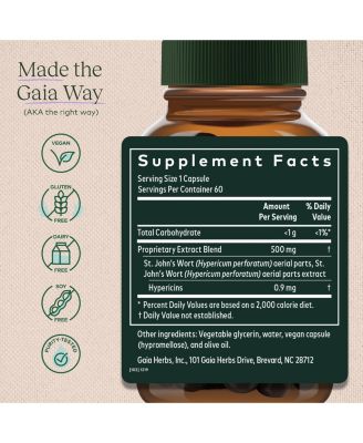 St. John's Wort - Natural Stress Support Supplement - With St. John's Wort - 60 Liquid Phyto-Capsules (20-Day Supply)