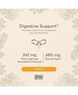Gas & Bloating - Provides Relief from Occasional Gas and Bloating - With Activated Charcoal, Fennel, Chamomile, Cumin, and Peppermint Leaf Essential Oil - 50 Capsules (25-Day Supply)